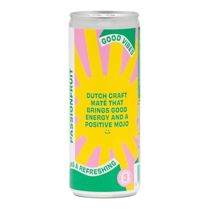 Mojo Maté Fruit de la passion - Natural Energy Drink | Sparkling and Refreshing with Organic Yerba Mate | Hydrating and Energizing | Low in kcal & sugars - 45mg Natural Caffeine | 100% Organic | lpMG4CRB