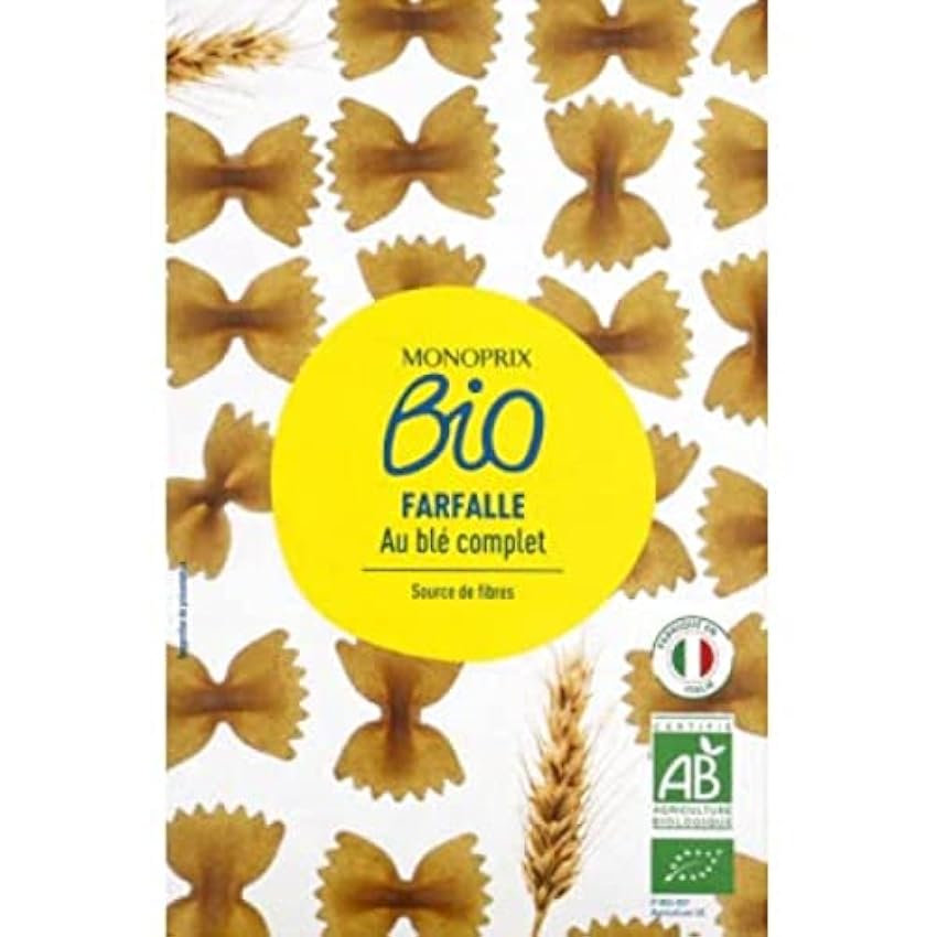 Monoprix Bio Farfalle au blé complet bio - Le paquet de 500 g ml6Q3YCs