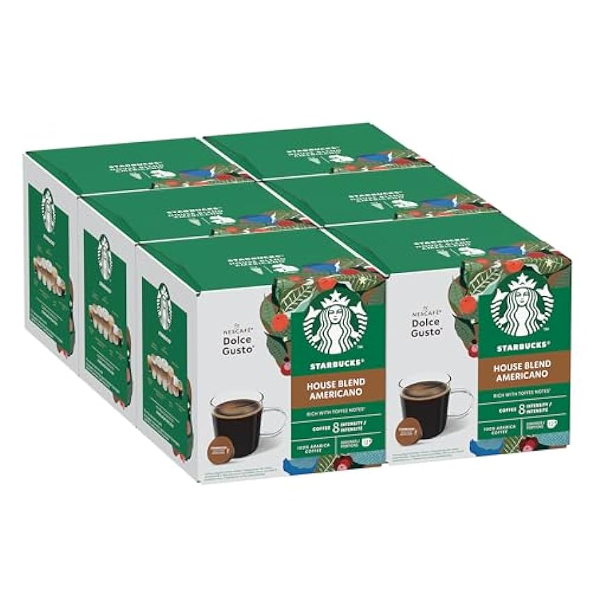 STARBUCKS Latte Macchiato By Nescafé Dolce Gusto Capsules De Café 6 X 12 (72 Capsules, 36 Tasses) KUdqXP4U