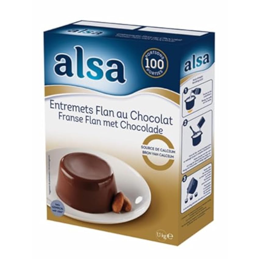 Alsa Entremets flan au chocolat 1.1 Kg 100 portions MEfHAOye