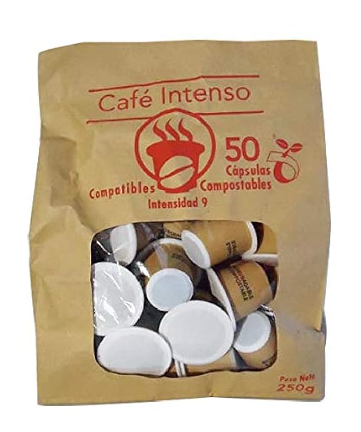 SABOREATE Y CAFE THE FLAVOUR SHOP Capsules de café intense - Compostables et Biodégradables - Compatible - 50 unités Nrnj1U1O
