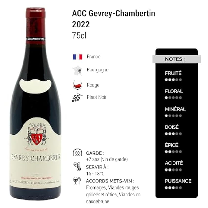 Gevrey-Chambertin - Rouge 2022 - Domaine Geantet-Pansiot - Vin Rouge de Bourgogne (75cl) MQvPfLhM