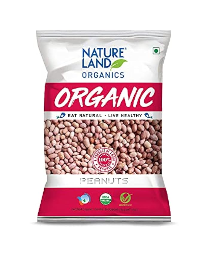 Natureland Organics Peanuts/Groundnuts 500 Gm (Pack of 