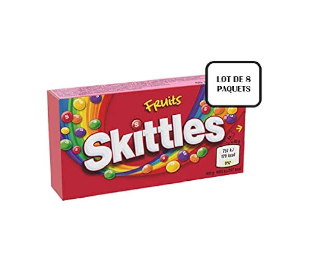 SKITTLES - Bonbons enrobés goût Fruits -Boîtes de 45g (Lot de 8) ObTnakWp