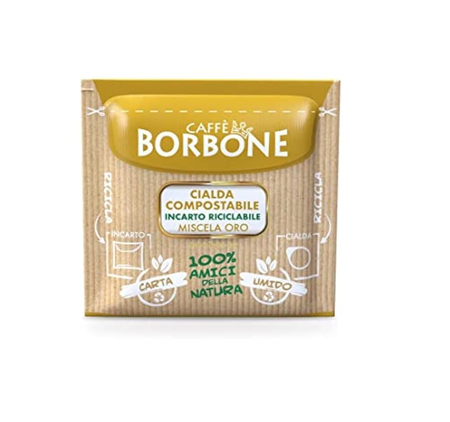 Caffè Borbone Café Dosette Compostable, Emballage Recyclable, Mélange Or - 100 boissons - Système ESE N6TMcklP