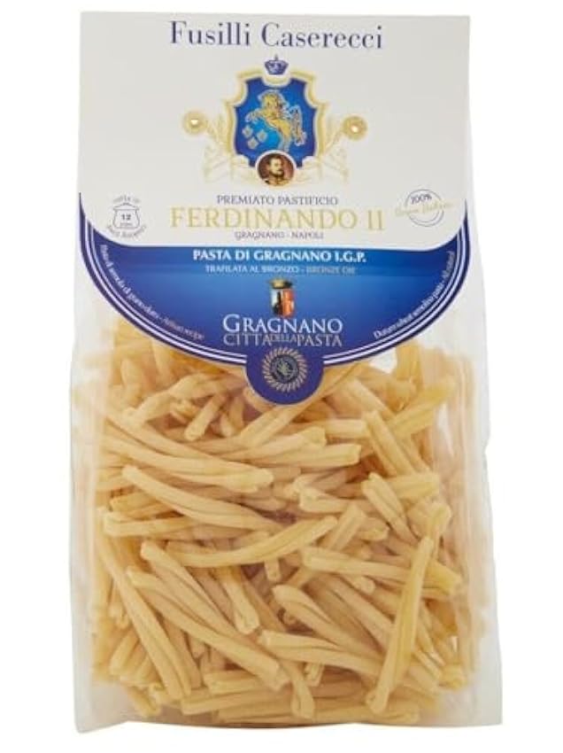 Pastificio Ferdinando II Fusilli Caserecci Pasta di Gragnano I.G.P. Lot de 6 pâtes à la semoule de blé dur, 500 g nmpCv1Bw
