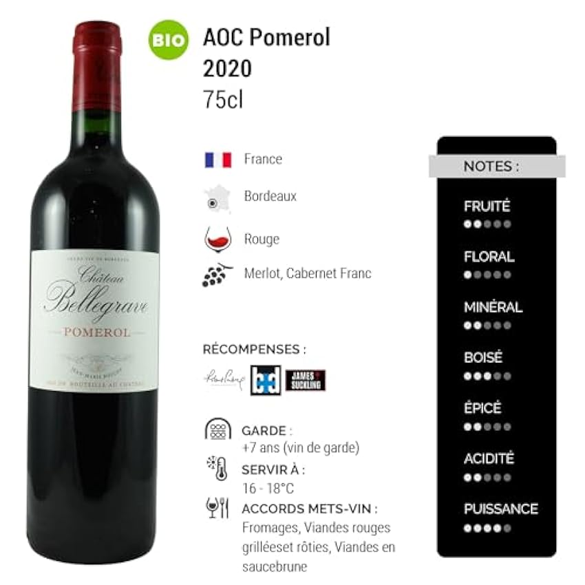 Château Bellegrave - Rouge 2020 - Pomerol - Vin Rouge de Bordeaux (75cl) BIO nslIvOyk