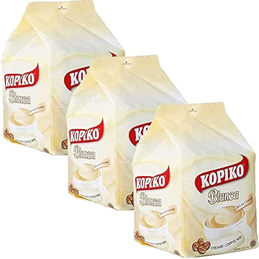 Kopiko Blanca Lot de 3 paquets de café crémeux 3 en 1 (
