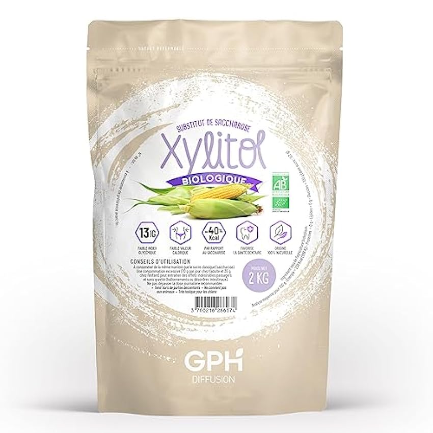 Xylitol Bio 2 kg - Substitut de sucre naturel - GPH DIF