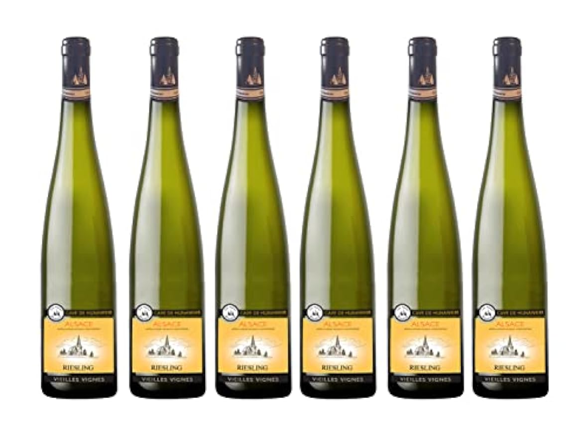 HUNAWIHR Riesling Vieilles Vignes Vin Blanc Sec AOP Alsace 75cl - Lot de 6 mKfNvSKA