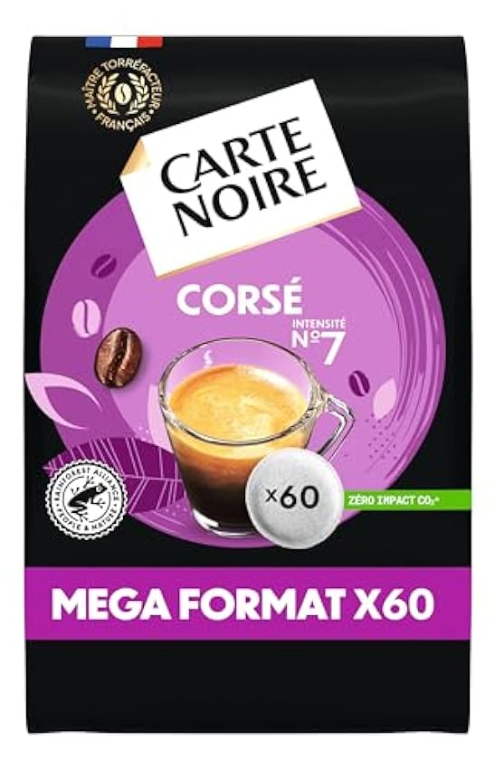 CARTE NOIRE – Café en Dosettes Souples Assortiment Classique N°5/Corsé N°7/Espresso N°8 - certifié Rainforest Alliance - 3 Paquets de 60 Dosettes – Compatibles Senseo (180 dosettes) mIStRa37