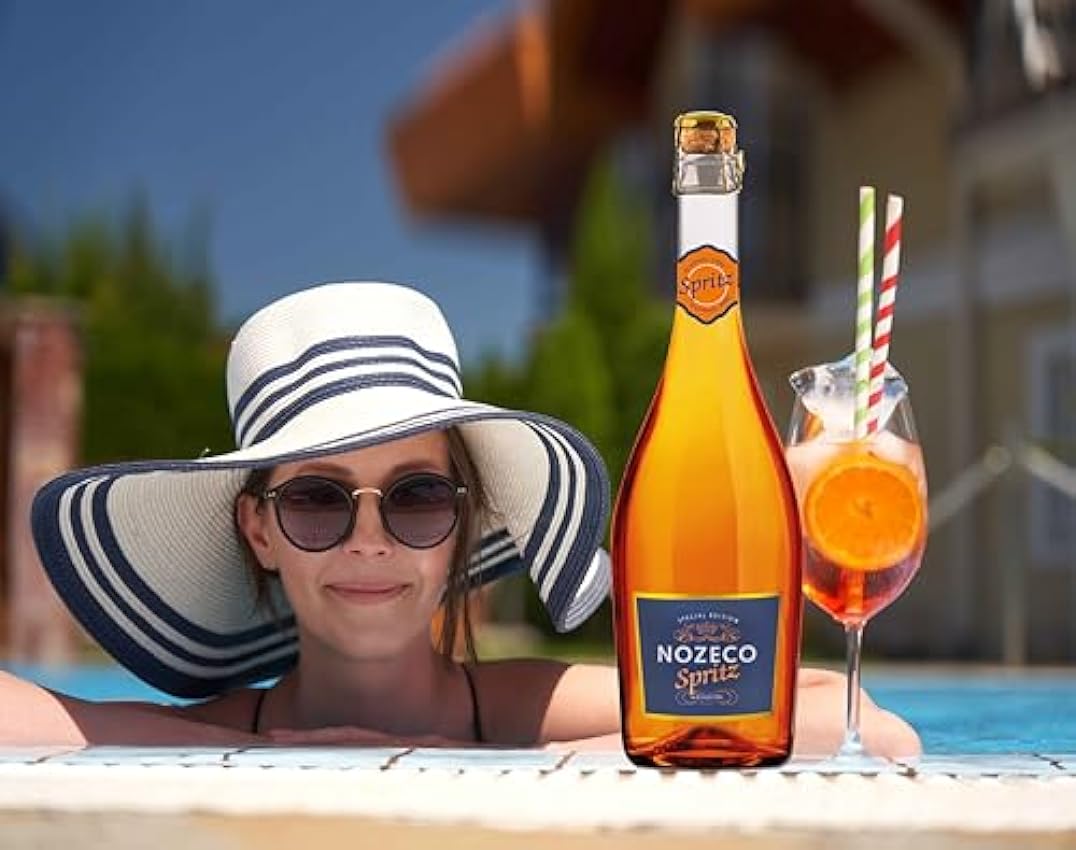 Nozeco Spritz - Cocktail Sans Alcool prêt à boire à base de vin désalcoolisé aux arômes naturels d´agrumes - Vegan (6 x 0.75 l) m5IuUW2l