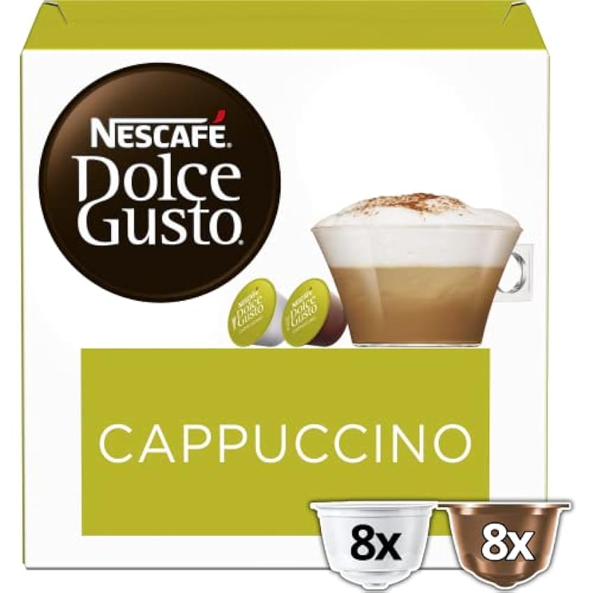 Nescafé Dolce Gusto Nesquik - Chocolat - 96 Capsules (Pack de 6 boîtes x 16) & Cappuccino - Café Gourmand - 96 Capsules (Pack de 6 boîtes x 16) Oj5EIrrq