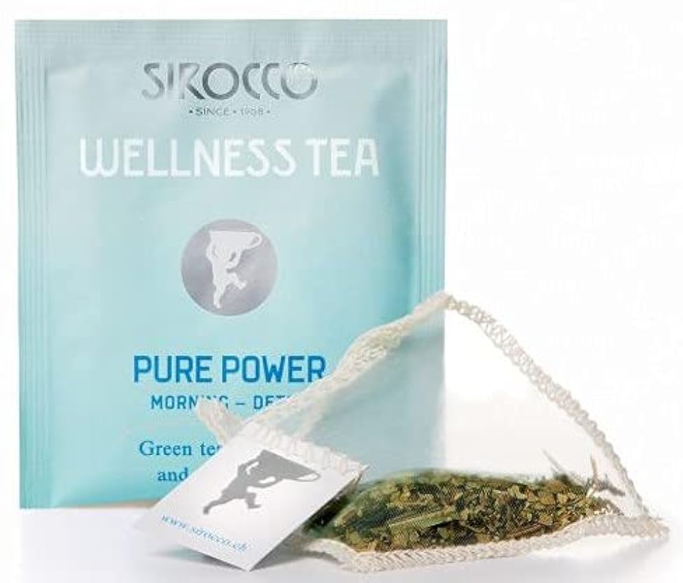 SIROCCO TEA (Suisse - 1908) - Organic Wellness Tea Pure Power (Thé vert bio aux saveurs de maté et d´agrumes) - 100 sachets de thé bio (industrie de l´hôtellerie pack) OcZr74pO