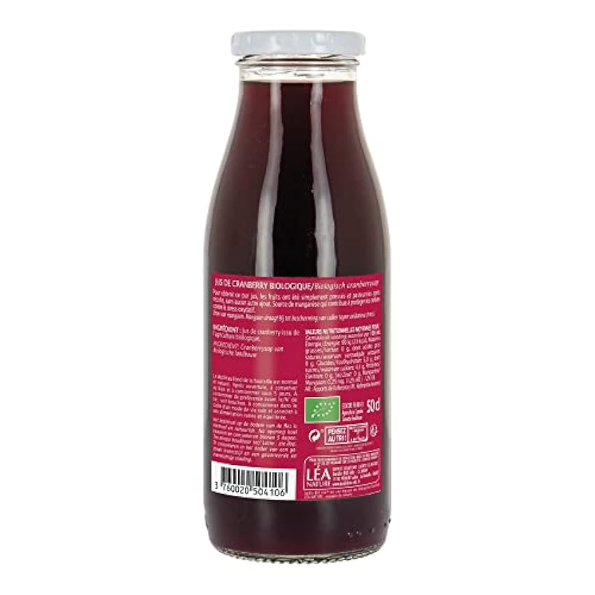 Jardin BiO étic - Pur Jus de cranberry - bio - Thé, infusion et jus - Certifié AB - Bouteille de 50cl LZ4GQzuX