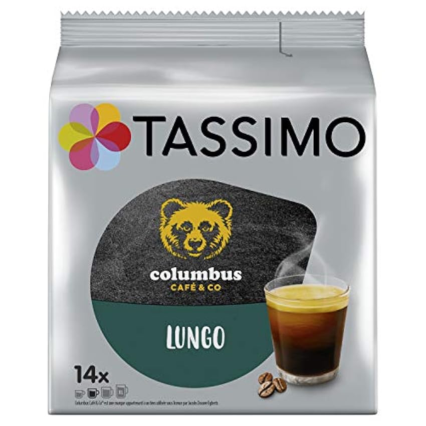 Tassimo Café Dosettes - 70 boissons Columbus Lungo (lot de 5 x 14 boissons) & Café Dosettes - 70 boissons Jacques Vabre Colombie (lot de 5 x 14 boissons) MSwHftEJ