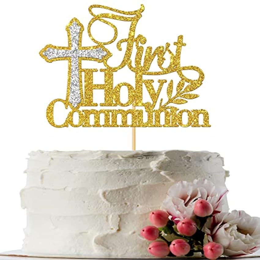 INNORU Décoration de gâteau de première communion pour 