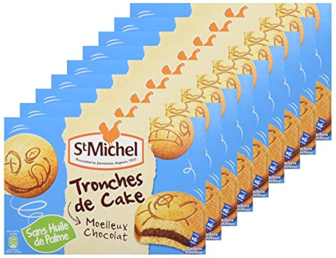 St Michel Tronche de Cake Moelleux Chocolat 175 g - Pack de 9 lDg0D40S