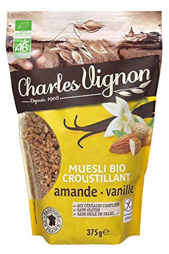 Charles Vignon - Muesli croustillant bio amandes - Le sachet de 375 g NFxMsWd9