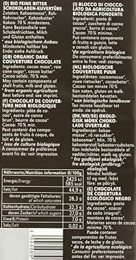 Vivani Chocolat Noir Bio 200 g - Lot de 4 LYWca4dt