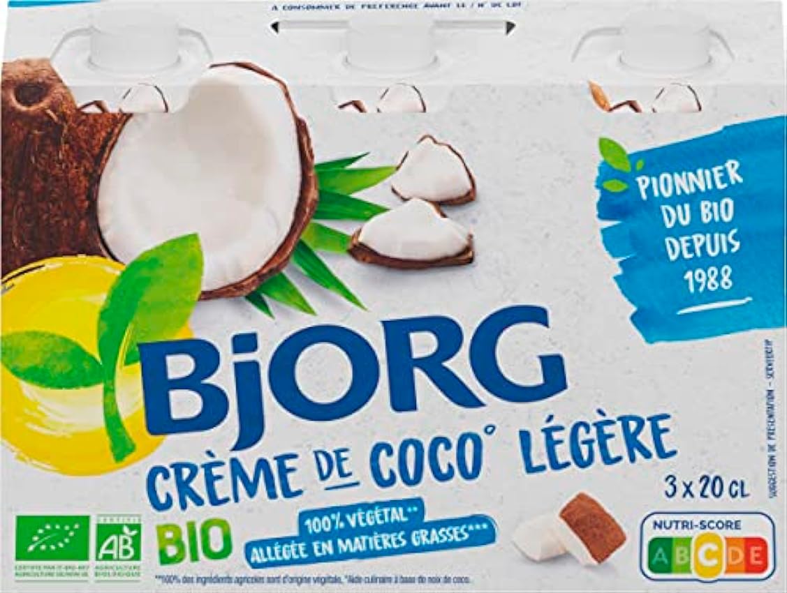 Bjorg Crème de Coco Légère Bio – Allégée en matières gr