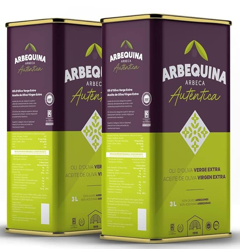 Arbequina Arbeca - Boîte d´huile d´olive extra vierge Arbequina 2u x 3l NINcjBZO