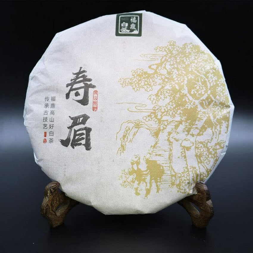Thé Bai Cha de Haute Montagne Thé blanc Fuding Shou Mei Gâteau de thé blanc biologique 350g lEbHiI7c