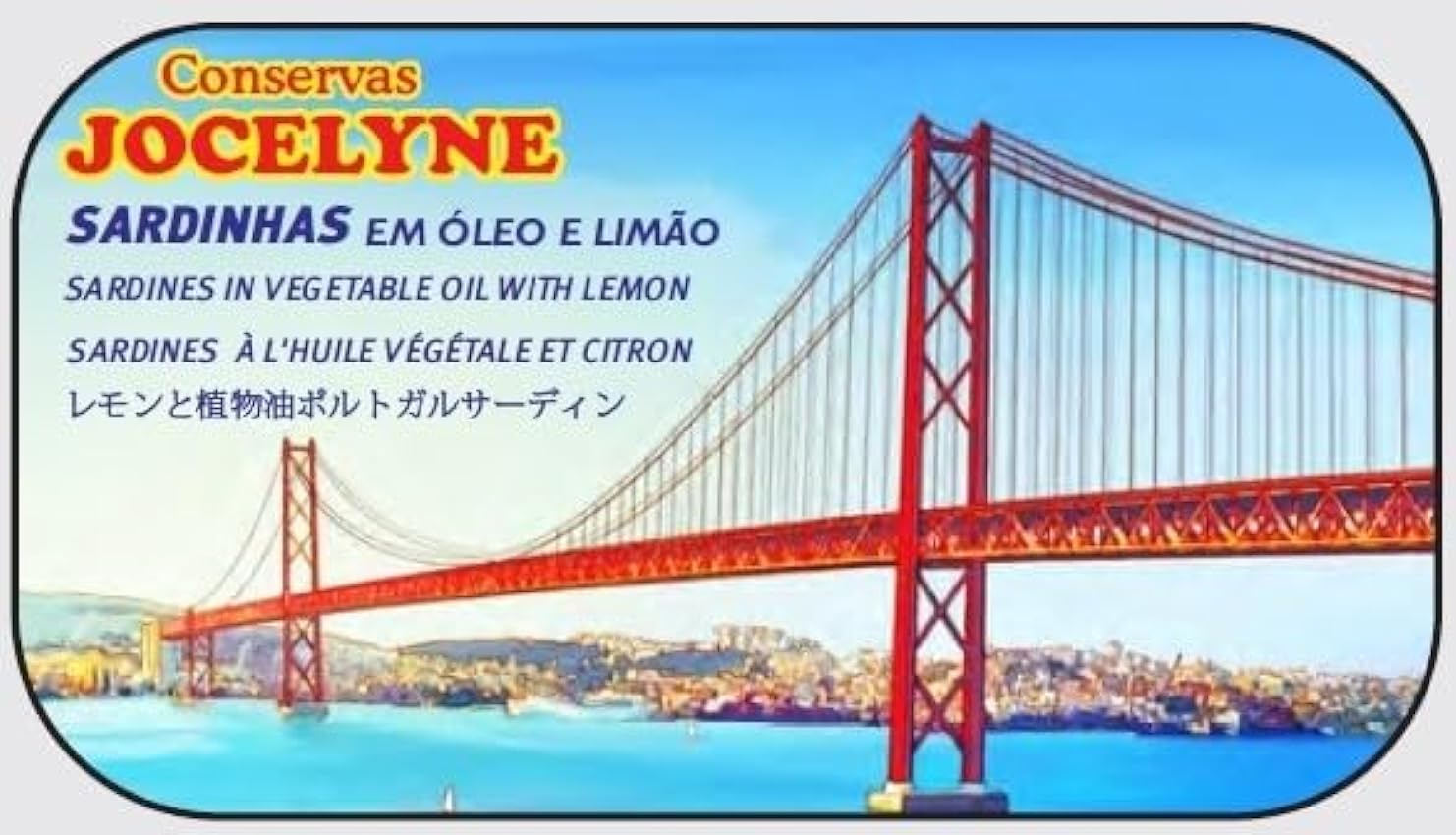 Conservas JOCELYNE - Sardine entière en conserve dans l´huile végétale et Citron (Icônes de LISBONNE) - 4.23oz / 120gr (Paquet de 5 canettes) nOJoZ2q3