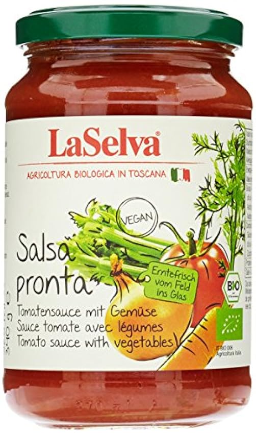 LaSelva Sauce Tomates aux Légumes Frais Bio 340 g nldSibF2