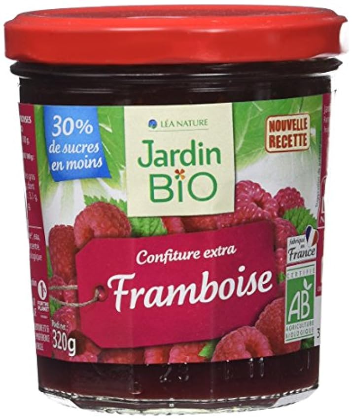 Jardin BiO étic - Confiture extra framboise - bio - Sucré - Certifié AB - Bocal de 320g mm4esrxX