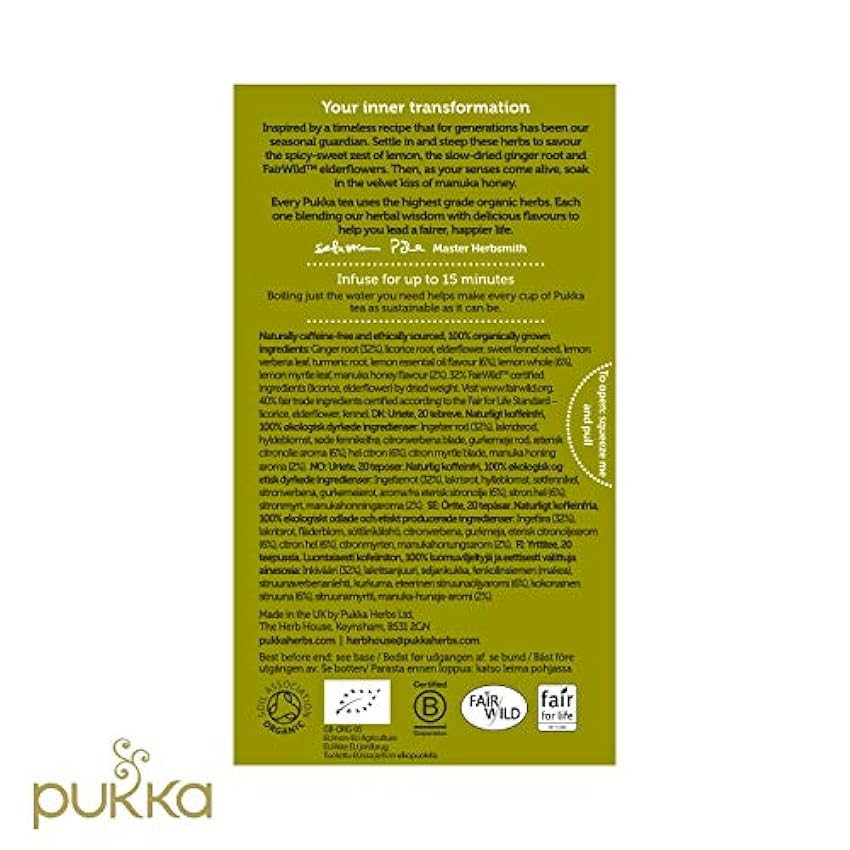 Pukka Infusion Bio Trois Gingembres Infusion Biologique et Ayurvédique, Issue du Commerce Equitable 80 Sachets & Infusion Biologique Ayurvédique Curcuma Tonique, Issue du Commerce Equitable 80 Sachets Ntq2ieKK
