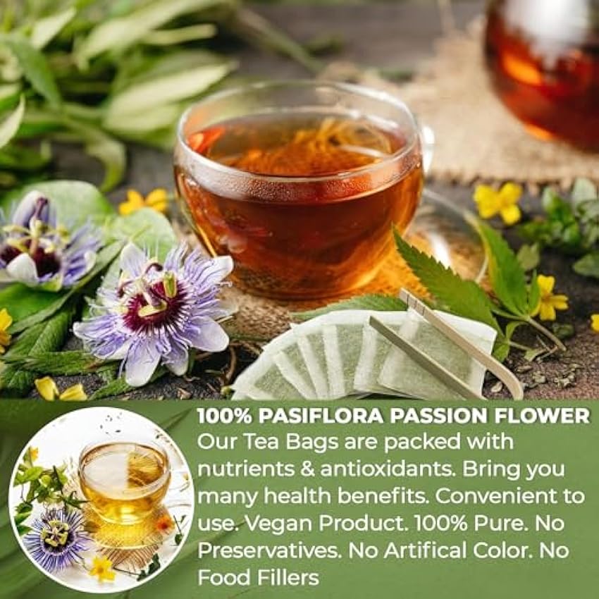 YOGHY ORGANICS Lot de 120 sachets de thé séchés aux fleurs de la passion bio pour réduire le stress et l´anxiété kssqItYv