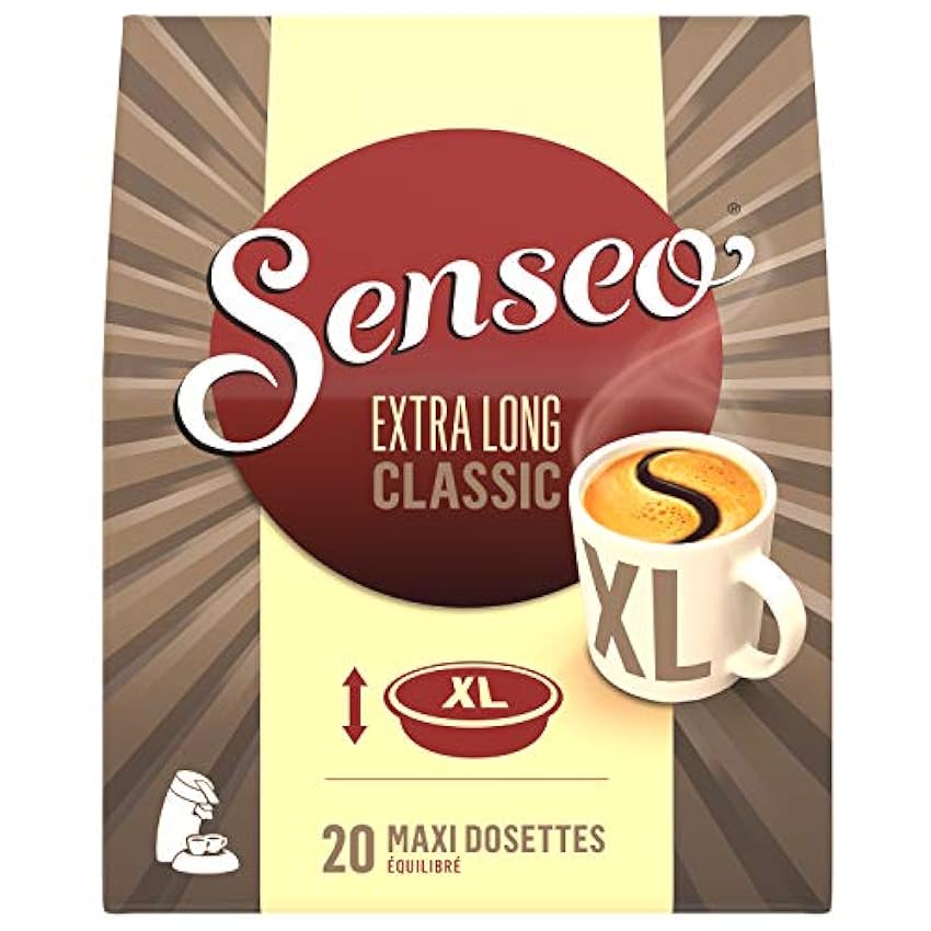 SENSEO Café Extra Long Classique 20 dosettes souples - Lot de 5 (100 dosettes) nsmHcGpW