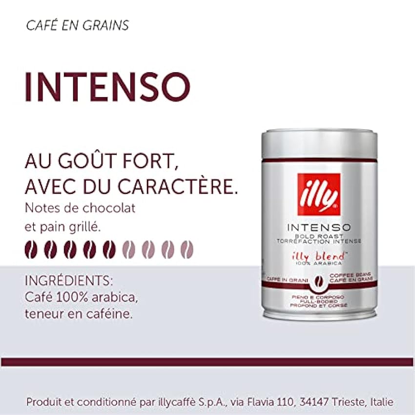 Illy Café en grains Torréfié INTENSO, 6 boîtes de 250 g ky3q2JNg
