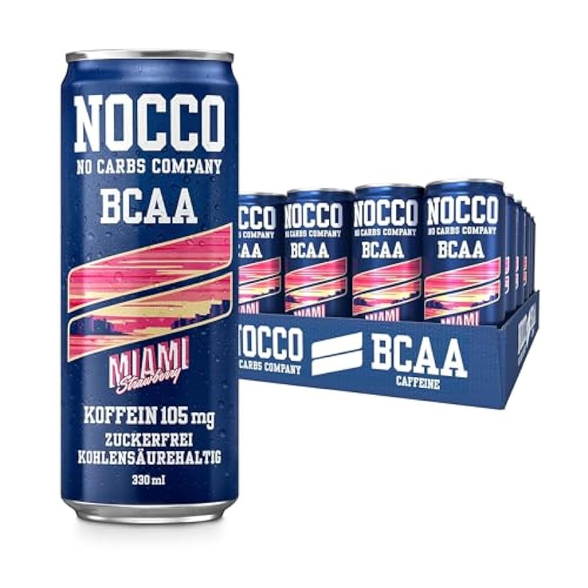 Pack de 24 boissons énergisantes NOCCO BCAA – sans sucr