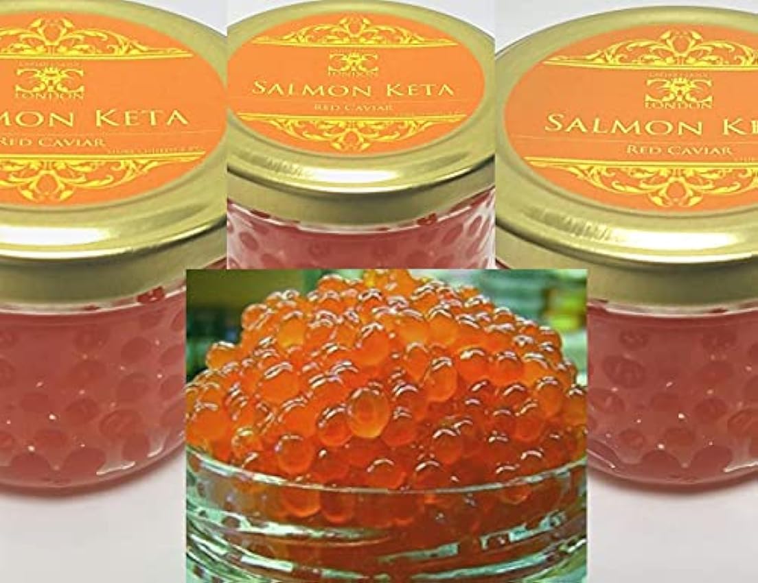 3 x 100 gr. Le Caviar du Saumon d´Alaska Kéta (sauvages capturés) LAFyIOxC