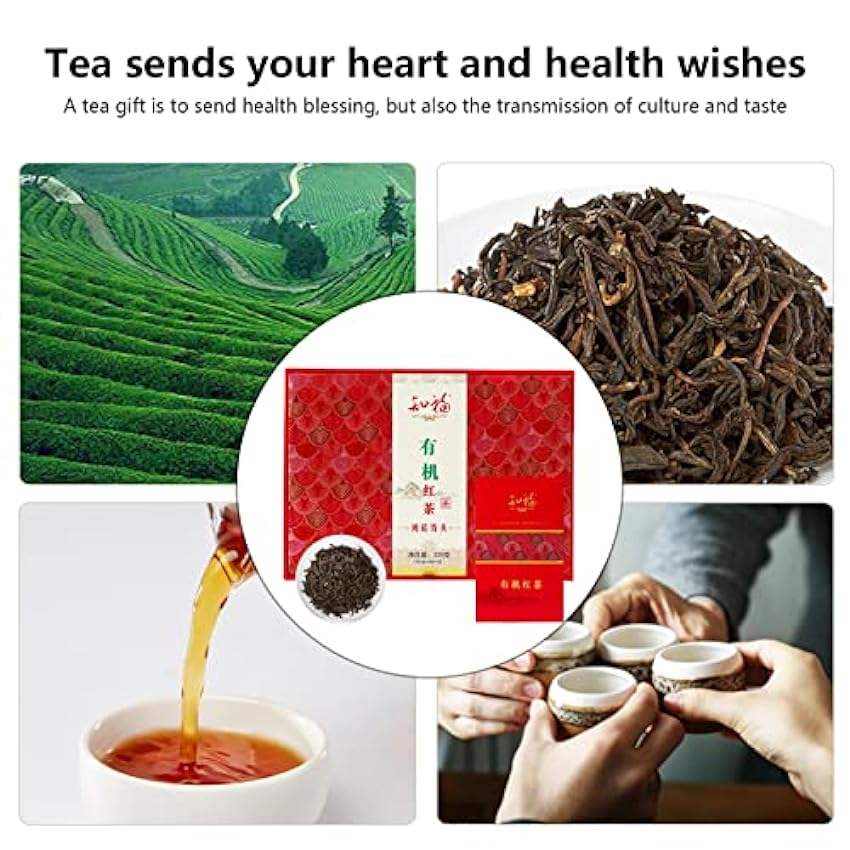 225g de thé noir, feuilles de thé noir bio parfumé thé noir Kung Fu, boîte-cadeau de feuilles mobiles à saveur forte fabriquée à la main Cadeau de Saint Valentin oQLwDFcX