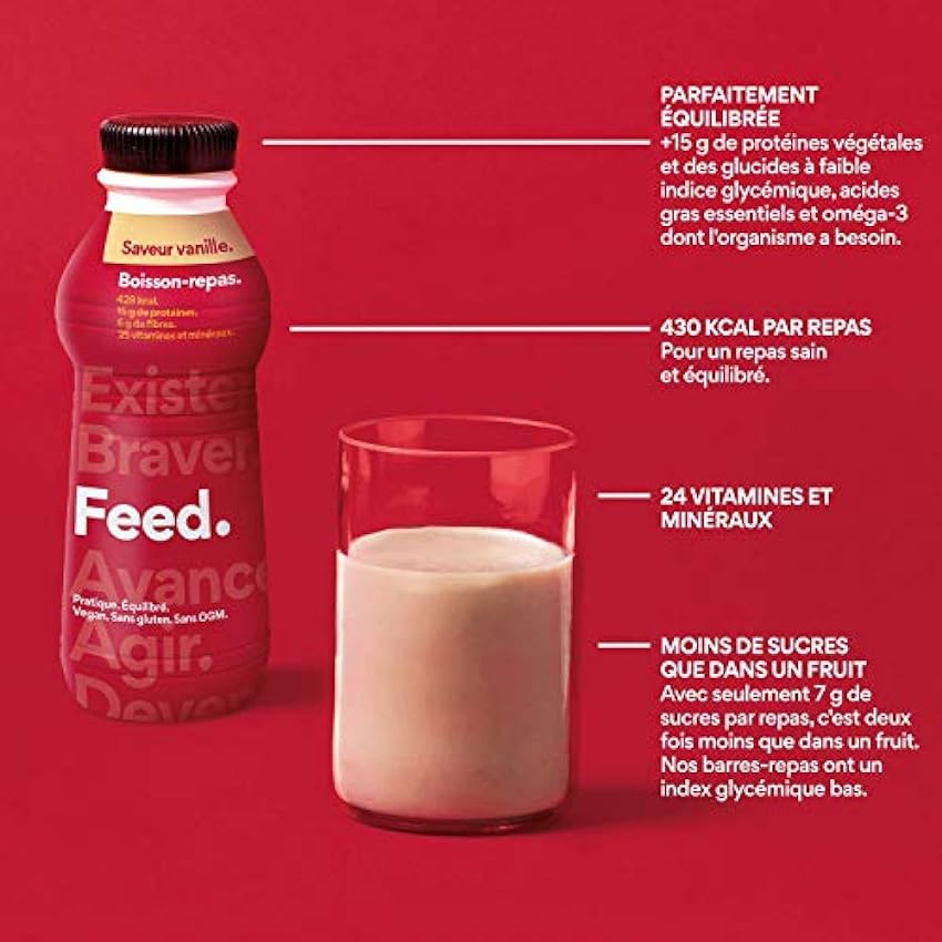 Feed. - Substitut de repas à boire riche en proteines - Vanille. - Pack de 6 x 500ml NfVaPrL0