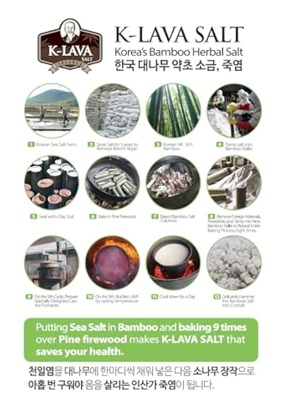 K-LAVA SALT Sel de bambou n° 1 en Corée — Original 9X (Poudre 70 grammes) OpB2Xony