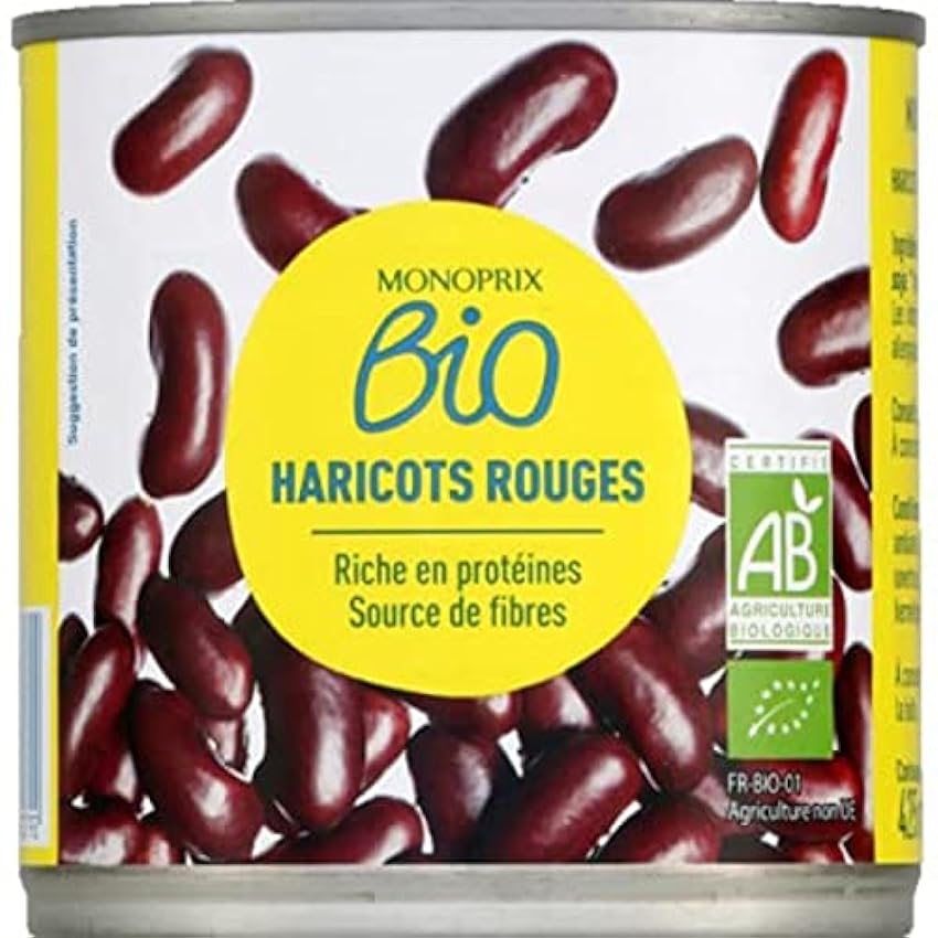 Monoprix Bio Haricots rouges bio - La boîte de 250 g net égoutté OfhNMdBB