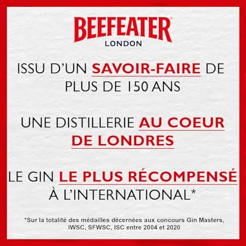 BEEFEATER London Dry Gin - 40%, bouteille 150cl neso52Ht