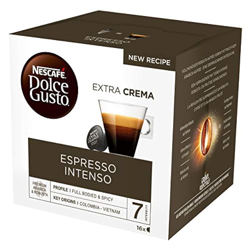 Nescafé Dolce Gusto Espresso Intenso, Paquete de 4, 4 x 16 Cápsulas nkOZ5LSY