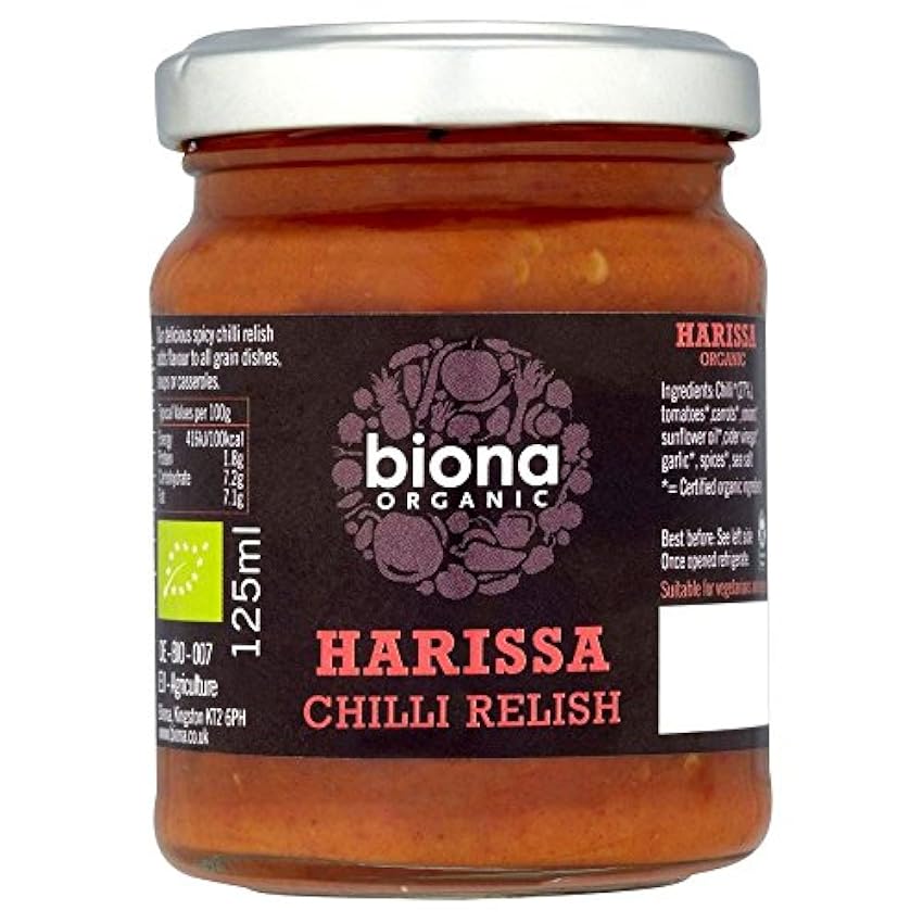 Biona organique Harissa Chilli Relish (125g) - Paquet de 2 NNyWS4k7
