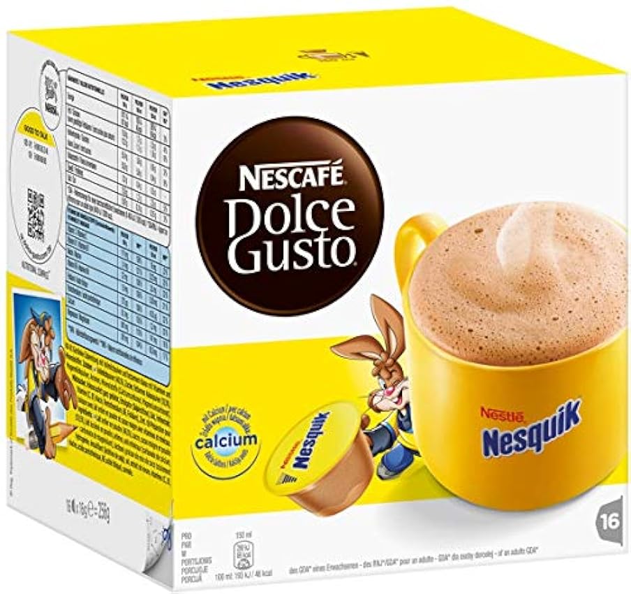 Capsules Nescafé Dolce Gusto • Pack Familial Multi-Boissons en qualité professionnelle (Chocolat • Pack Nesquik + Chococino, Lot de 6 x 16 capsules) On57SkIO