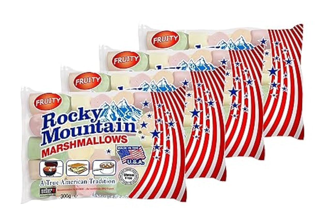 Rocky Mountain Marshmallows Fruity 4x300g, bonbons amér