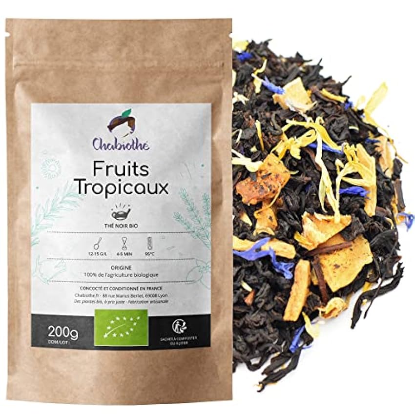 Chabiothé - Thé noir Fruits Tropicaux Bio 200g - mélang