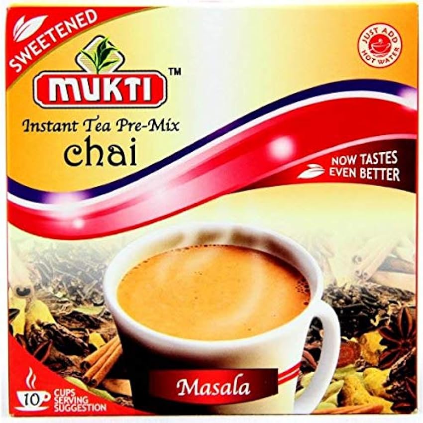 Mukti Sweetned Masala Chai Instantané pré-mélangé - 10 sachets - 220 g - Lot de 3 oPJmbXf2