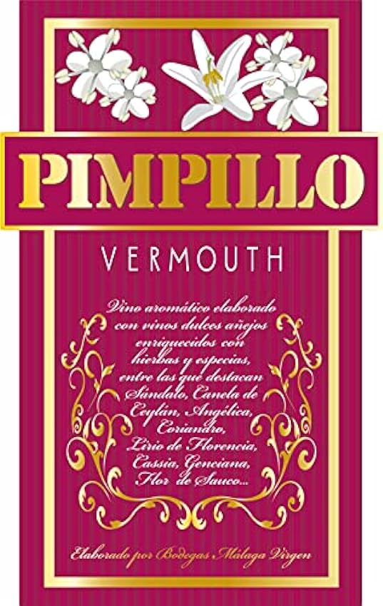 Vermouth Pimpillo 75cl - Vin doux et aromatique MUPHaBgr