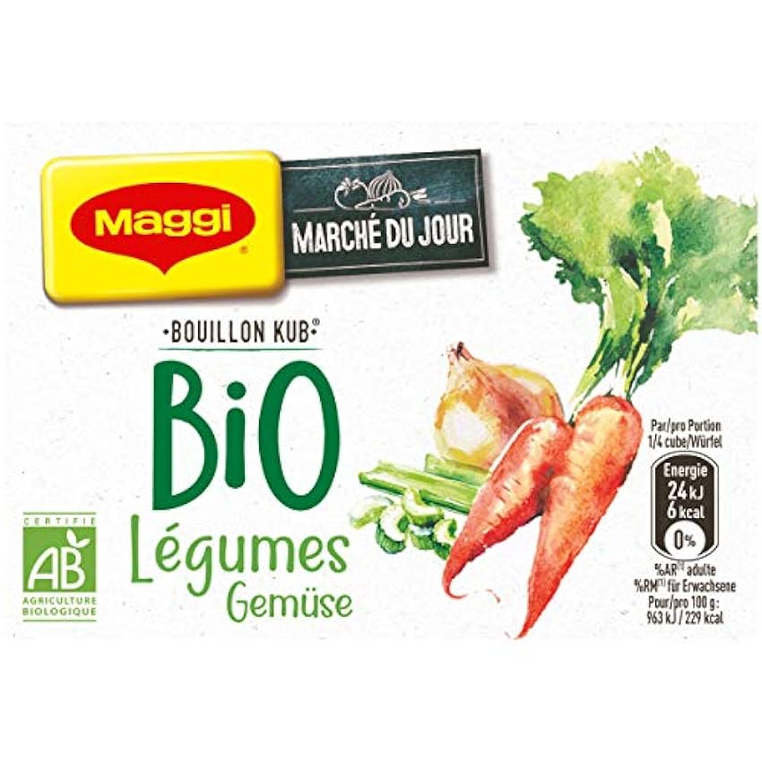 Maggi Bouillon KUB Bio Légumes (8 Cubes) 80g mtwoGeLr