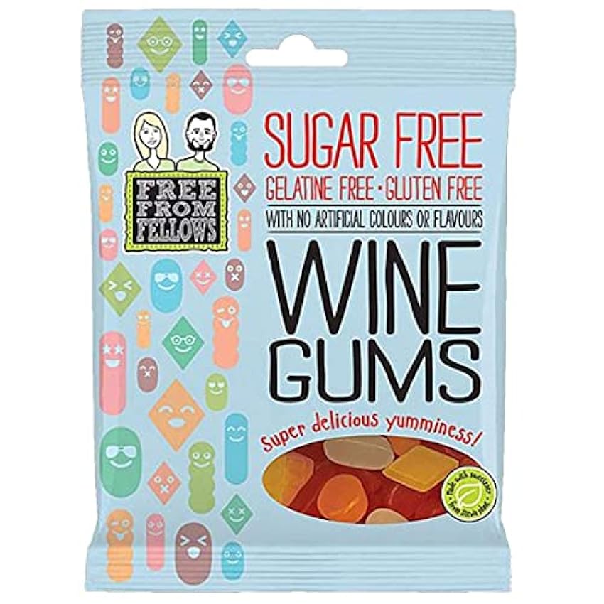 10 x Free From Fellows Sugar Free Wine Gums Sweets 100g OQl1d8X5
